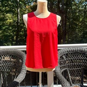 J. Crew Bold Red Sleeveless Blouse